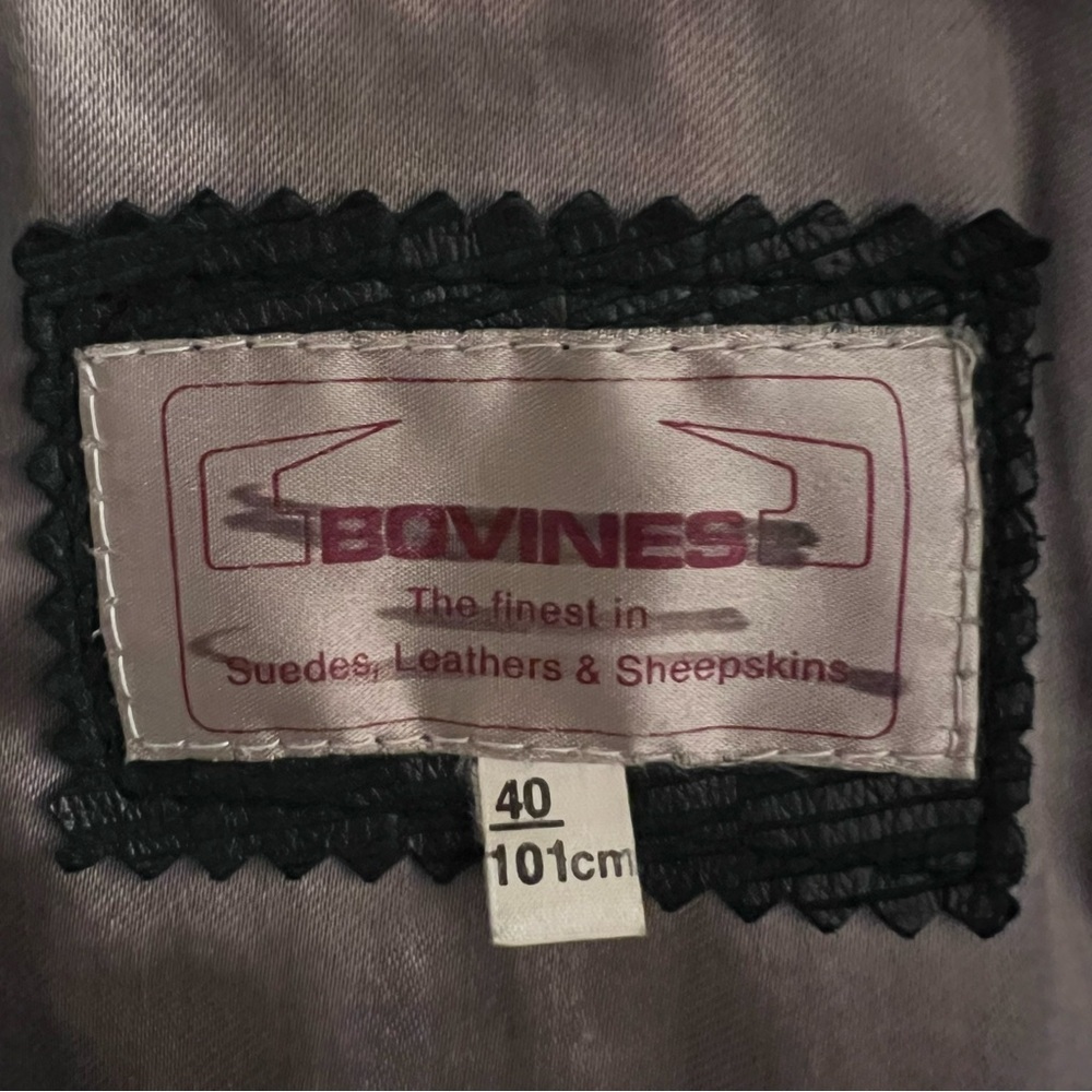 BOVINES Leather Jacket Men’s 40 Forest Green Textured Shawl Collar Canada Made - Picture 2 of 16